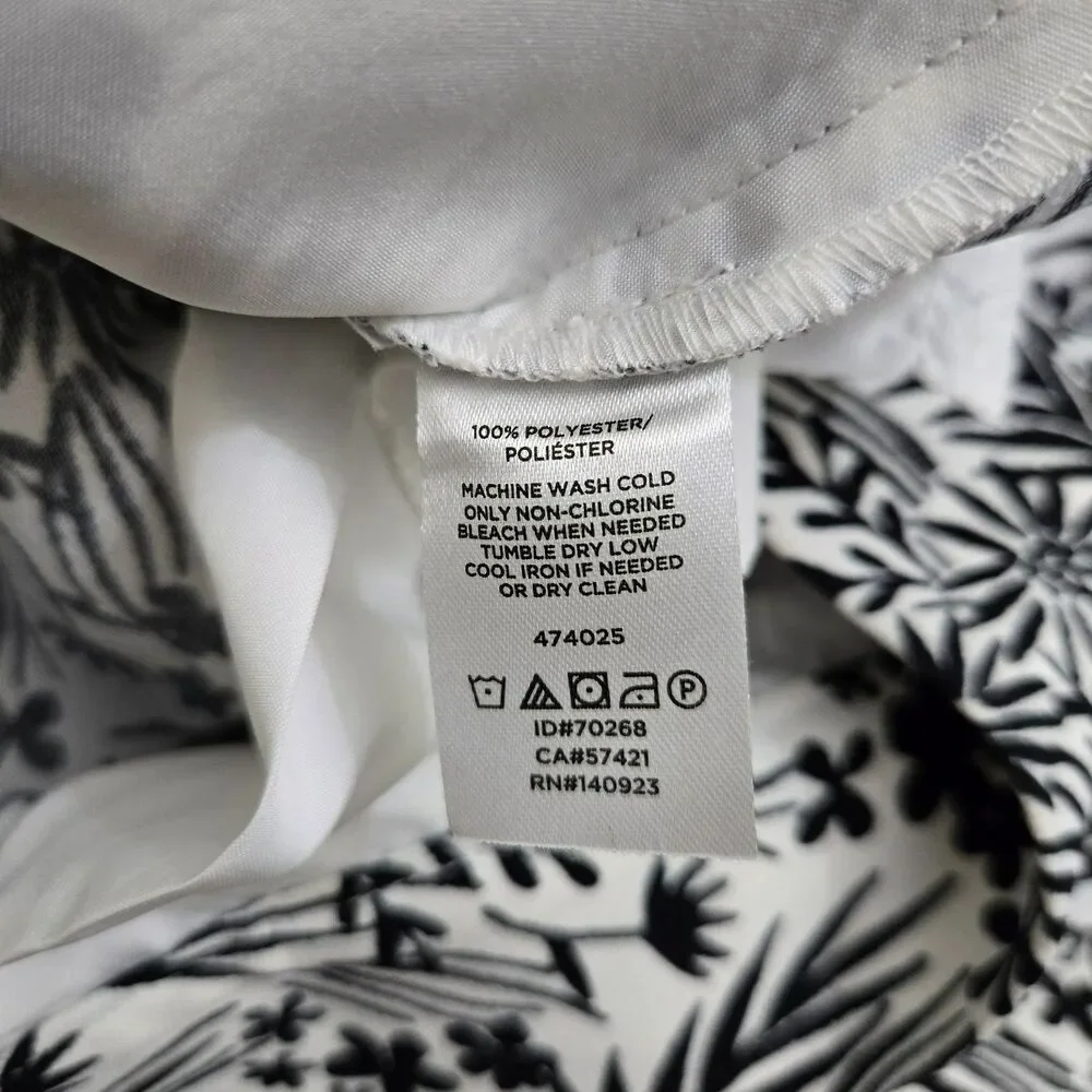 LOFT Women 6 Black White Floral Palazzo Wide Leg High Rise Trousers - Picture 6 of 10